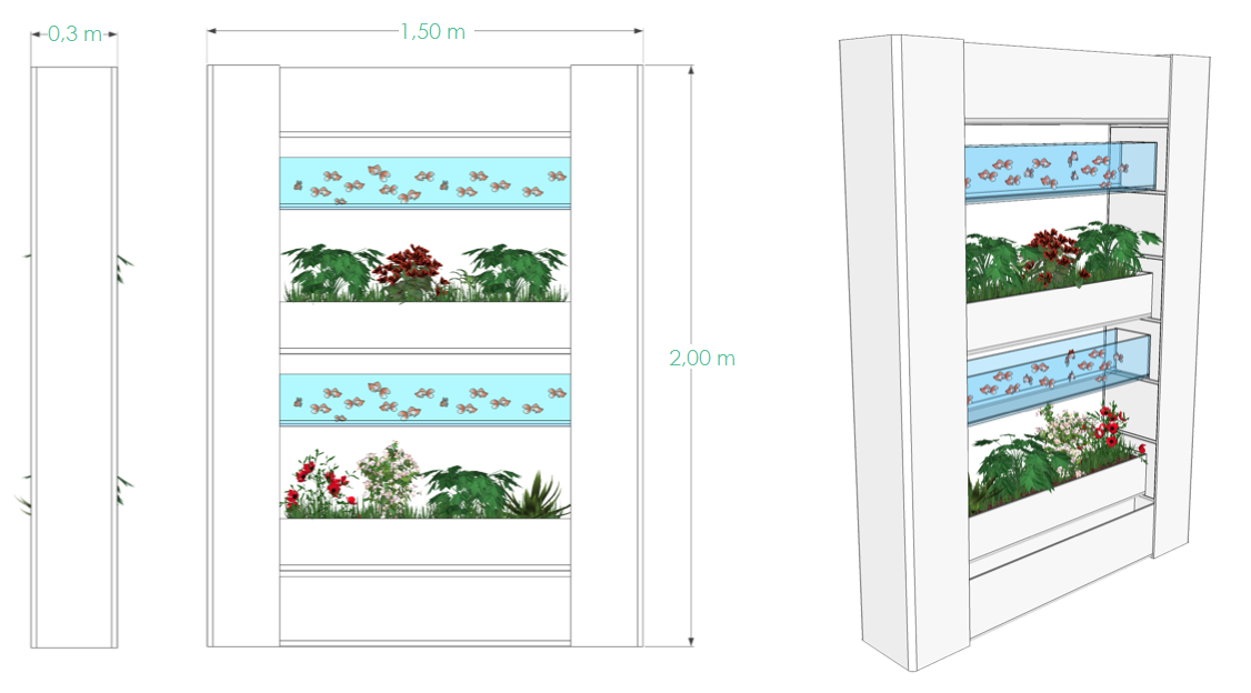 Harmonia produit AURA écosystème aquaponie openspace espace de travail innovation potager agriculture urbaine poissons plantes